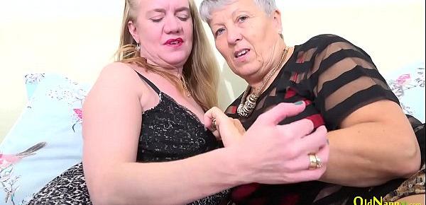  OldNannY Lesbian Mature Sex with Electric Toys